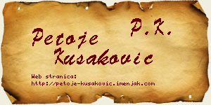 Petoje Kušaković vizit kartica